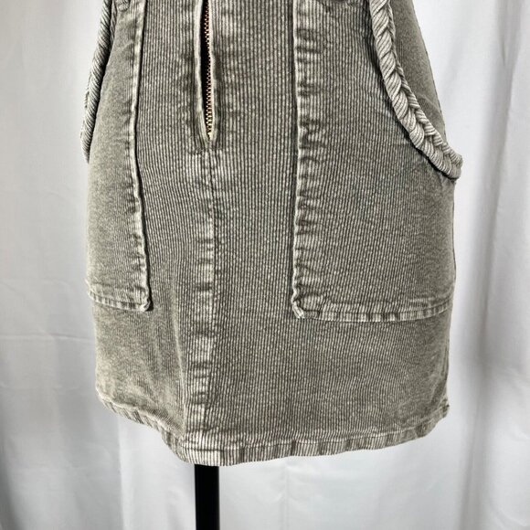 REVOLVE SHOW ME YOUR MUMU Outlaw Dress XS Sage Green Corduroy NWOT Zip Up Mini - Picture 14 of 16